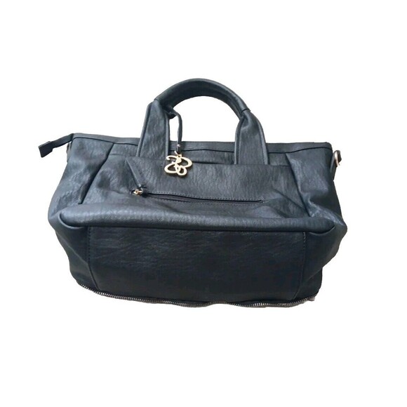 Jessica Simpson Handbag Leather Black, 16in x 11in, Leather Exterior, Authentic - Picture 3 of 7